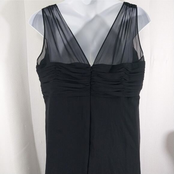 DRESSBARN! BLACK CHIFFON SHEER SHOULDER, SCRUNCHY BUSTLINE LAYERED DRESS! SZ 22W - Picture 6 of 11